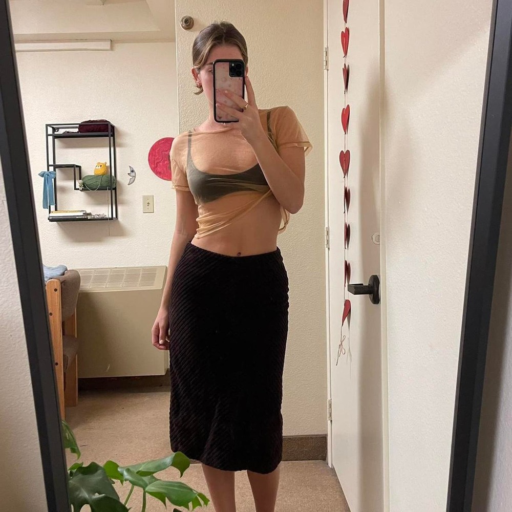 The vintage dark brown corduroy